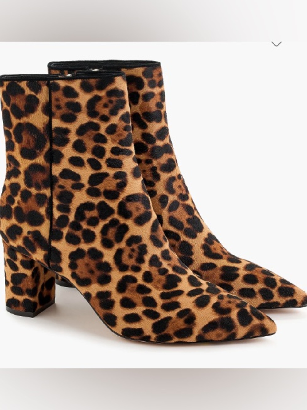 J.Crew Pointed-toe Sadie boots in leopard calf hair